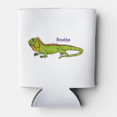 Happy Green iguana Cartoon Illustration Dosenkühler (Vorderseite)