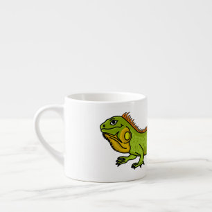 Happy Green iguana Cartoon Illustration Espressotasse