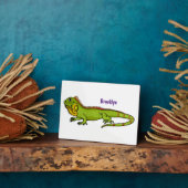 Happy Green iguana Cartoon Illustration Fotoplatte (Seite)
