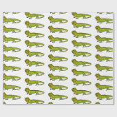 Happy Green iguana Cartoon Illustration Geschenkpapier (Flach)
