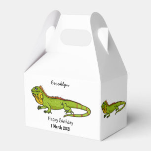 Happy Green iguana Cartoon Illustration Geschenkschachtel