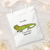 Happy Green iguana Cartoon Illustration Geschenktütchen (Ausgeschnitten)