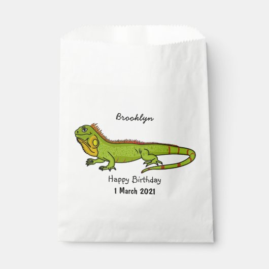 Happy Green iguana Cartoon Illustration Geschenktütchen (Vorderseite)