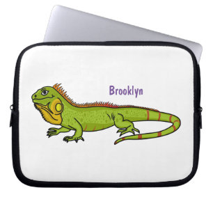 Happy Green iguana Cartoon Illustration Laptopschutzhülle