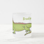 Happy Green iguana Cartoon Illustration Mattglastasse (Mittel)