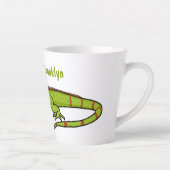 Happy Green iguana Cartoon Illustration Milchtasse (Rechts)