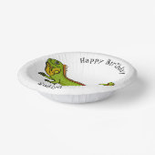 Happy Green iguana Cartoon Illustration Pappteller (Gewinkelt)