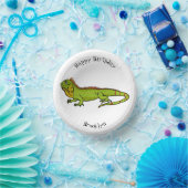 Happy Green iguana Cartoon Illustration Pappteller (Party)