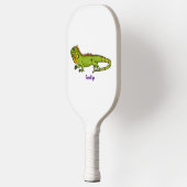 Happy Green iguana Cartoon Illustration Pickleball Schläger (Links)