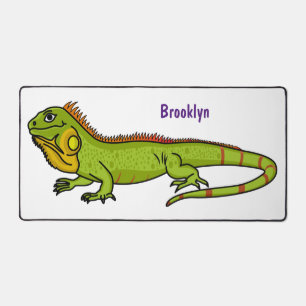 Happy Green iguana Cartoon Illustration Schreibtischunterlage