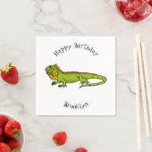 Happy Green iguana Cartoon Illustration Serviette (Beispiel)