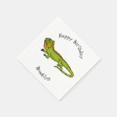 Happy Green iguana Cartoon Illustration Serviette (Ecke)