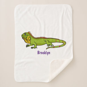 Happy Green iguana Cartoon Illustration Sherpadecke