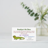 Happy Green iguana Cartoon Illustration Visitenkarte (Stehend Vorderseite)