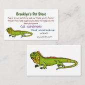 Happy Green iguana Cartoon Illustration Visitenkarte (Vorne/Hinten)