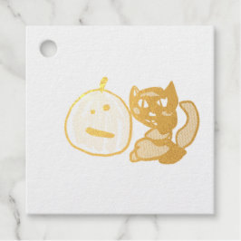 Happy Green Jack o Lantern Black Cat  Geschenkanhänger