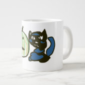 Happy Green Jack o Lantern Black Cat  Jumbo-Tasse (Vorderseite Rechts)