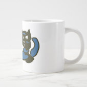 Happy Green Jack o Lantern Black Cat  Jumbo-Tasse (Rechts)