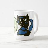 Happy Green Jack o Lantern Black Cat Kaffeetasse (VorderseiteRechts)