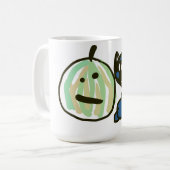 Happy Green Jack o Lantern Black Cat Kaffeetasse (Vorderseite Links)