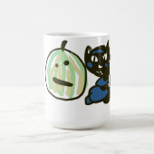 Happy Green Jack o Lantern Black Cat Kaffeetasse (Mittel)