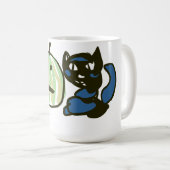 Happy Green Jack o Lantern Black Cat Kaffeetasse (VorderseiteRechts)