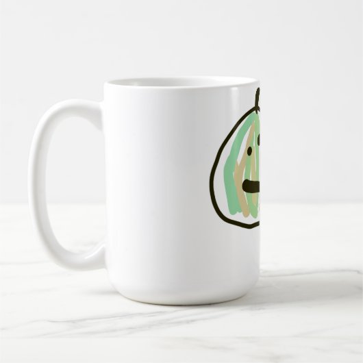Happy Green Jack o Lantern Black Cat Kaffeetasse (Links)