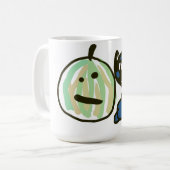 Happy Green Jack o Lantern Black Cat  Kaffeetasse (Vorderseite Links)