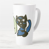 Happy Green Jack o Lantern Black Cat  Milchtasse (Rechte Ecke)