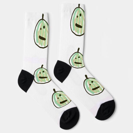 Happy Green Jack o Lantern Black Cat  Socken (Rechts)