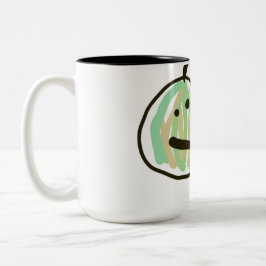 Happy Green Jack o Lantern Black Cat  Zweifarbige Tasse