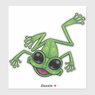 Happy Green Tree Frog Aufkleber