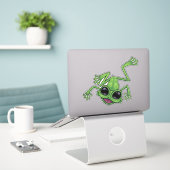 Happy Green Tree Frog Aufkleber (Laptop auf Schreibtisch)