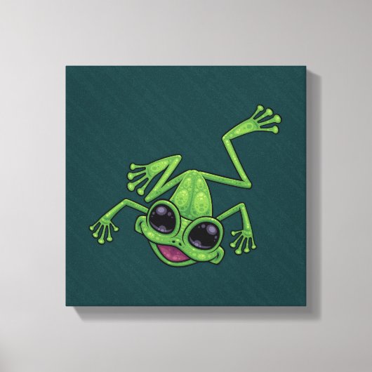 Happy Green Tree Frog Leinwanddruck (Vorderseite)
