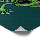 Happy Green Tree Frog Poster (Ecke)