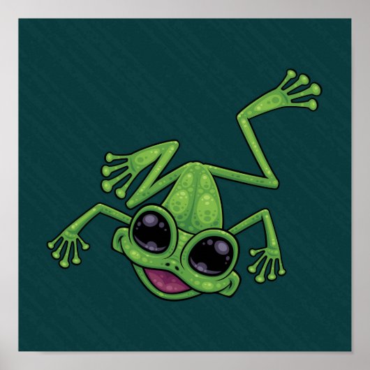Happy Green Tree Frog Poster (Vorne)