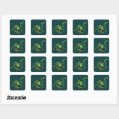 Happy Green Tree Frog Quadratischer Aufkleber (Blatt)