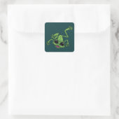 Happy Green Tree Frog Quadratischer Aufkleber (Tasche)