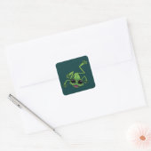 Happy Green Tree Frog Quadratischer Aufkleber (Umschlag)
