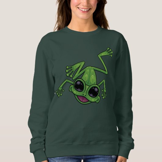 Happy Green Tree Frog Sweatshirt (Vorderseite)