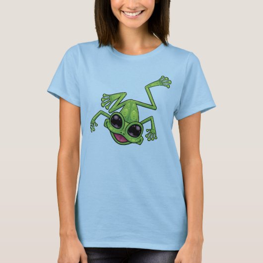 Happy Green Tree Frog T-Shirt (Vorderseite)