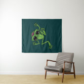 Happy Green Tree Frog Wandteppich (Beispiel (Horizontal))