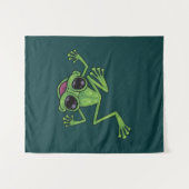 Happy Green Tree Frog Wandteppich (Vorderseite (Horizontal))