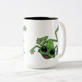Happy Green Tree Frog Zweifarbige Tasse (VorderseiteRechts)