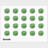 Happy Green Winking Apple Runder Aufkleber (Blatt)