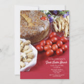 Happy Griechisch Ostern mit Tsoureki Brotkarte Einladung (Vorderseite)