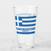 Happy Griechische Unabhängigkeitstag Griechische F Glas (Rückseite)