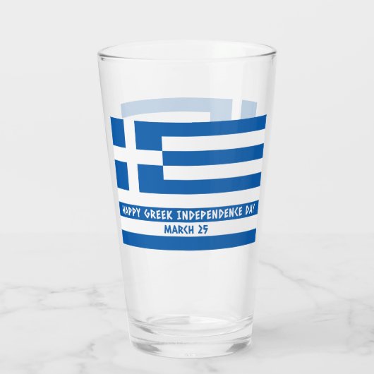 Happy Griechische Unabhängigkeitstag Griechische F Glas (Rückseite)
