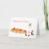 Happy Griechisches Osterwasser mit Brot und Kerze Karte (Vorderseite)