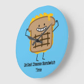 Happy Grilled Cheese Sandwich Große Wanduhr (Winkel)